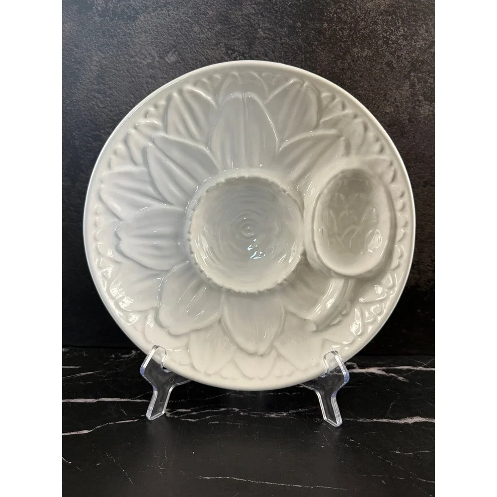 Neuwirth Portugal Majolica Footed Sunflower Artichoke Ceramic 9.5in Plate